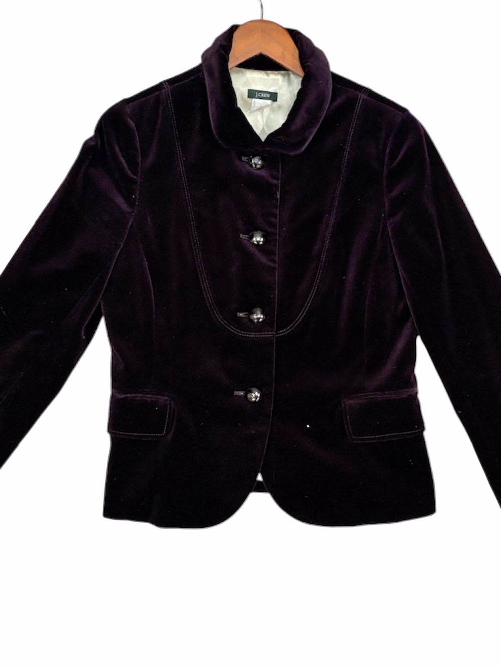 J.Crew Velvet Single Breasted Blazer Jacket Lined Purple 8